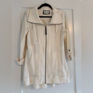 GUC! Saturday Sunday | Anthropologie Cream Textured Zip-Front Jacket, Sz. S